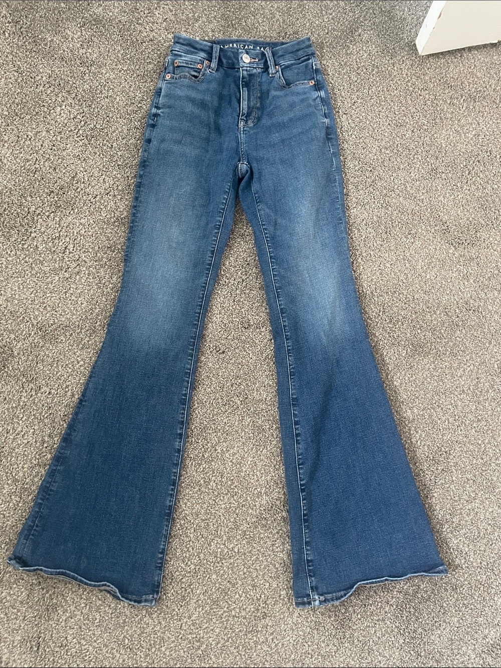 American Eagle Outfitters Dark Blue Flare Jeans - Women's